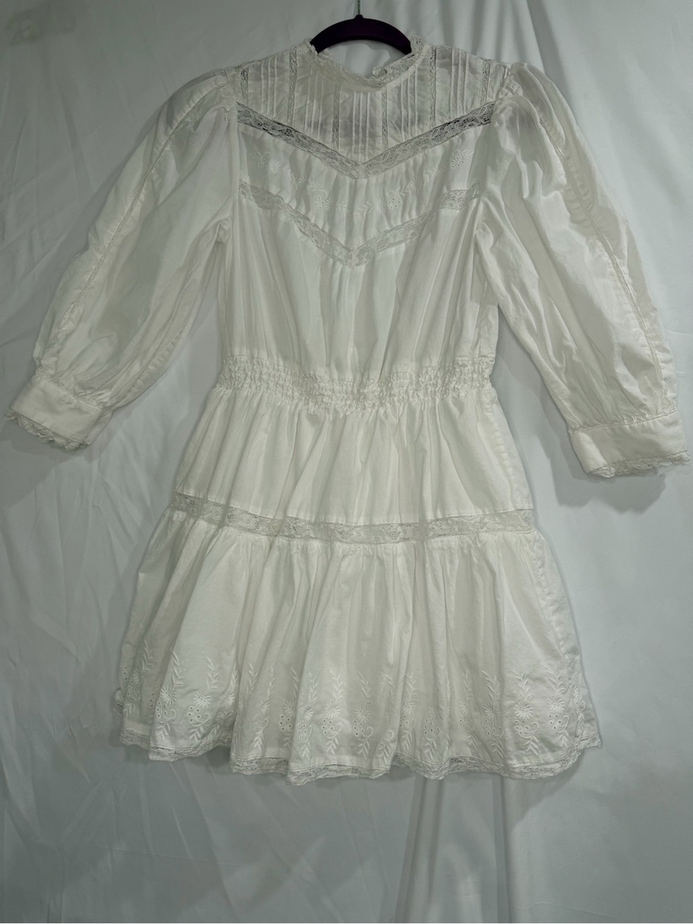 LoveShackFancy X Target White Lace-Tiered Mini Dress